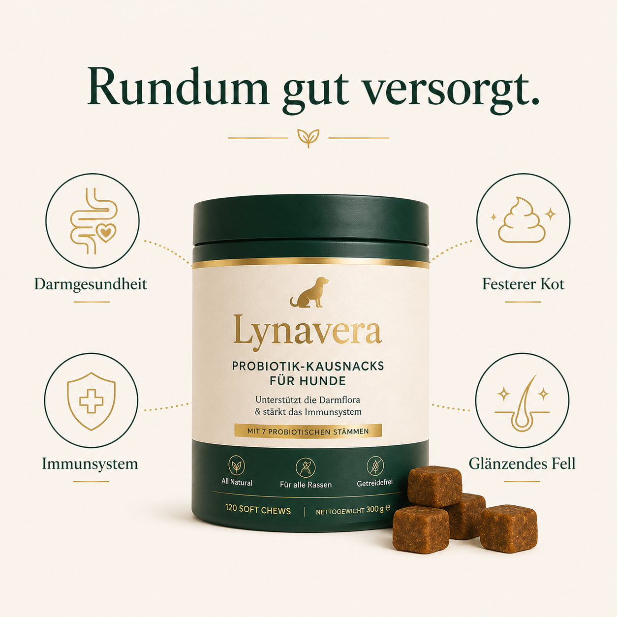 Probiotik-Kausnacks für Hunde