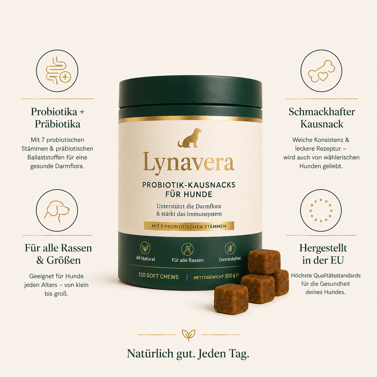 Probiotik-Kausnacks für Hunde