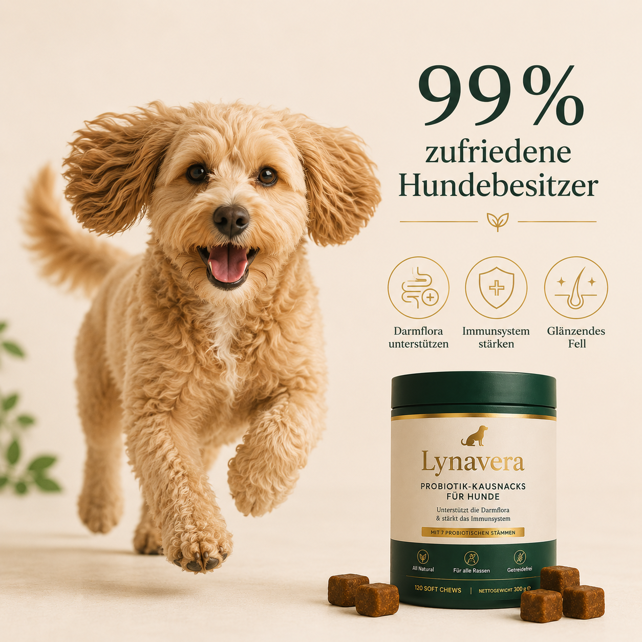 Probiotik-Kausnacks für Hunde